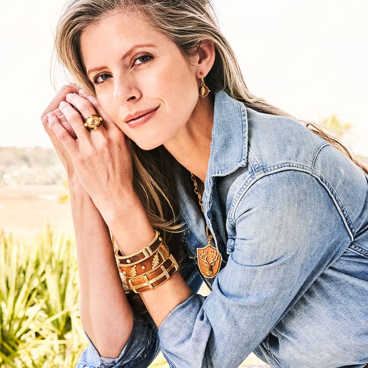 Forest Walk Oak Leaf Bangle - Teak sold by Capucine De Wulf product image thumbnail 3