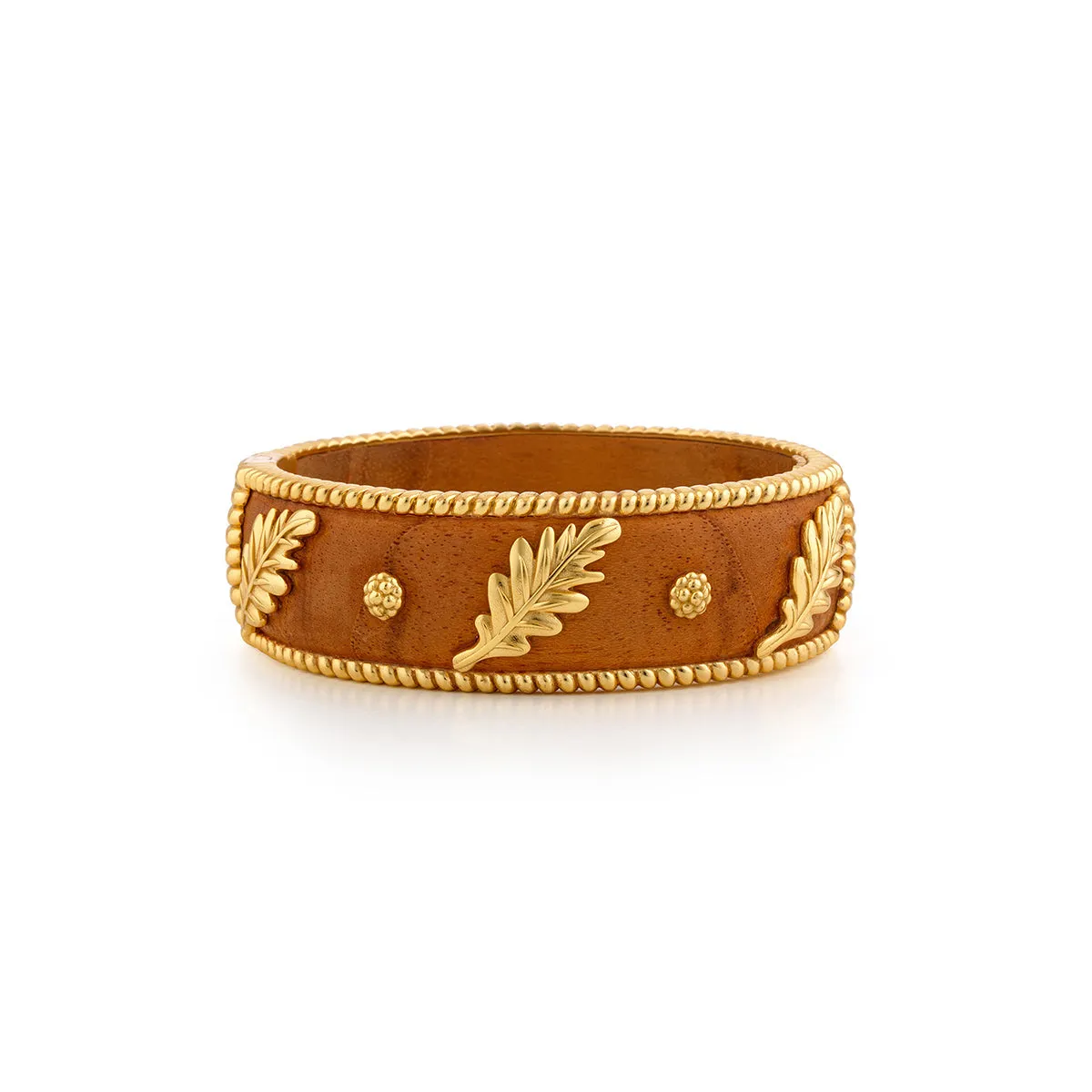 Forest Walk Oak Leaf Bangle - Teak sold by Capucine De Wulf