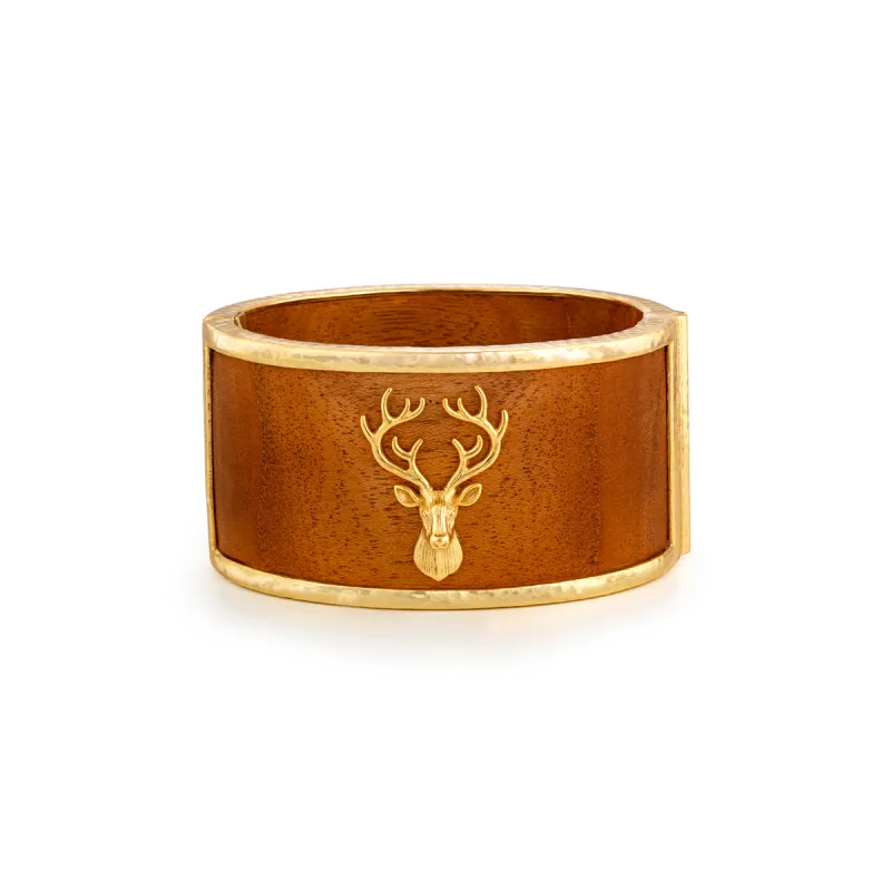 Forest Walk Stag Bangle - Teak sold by Capucine De Wulf