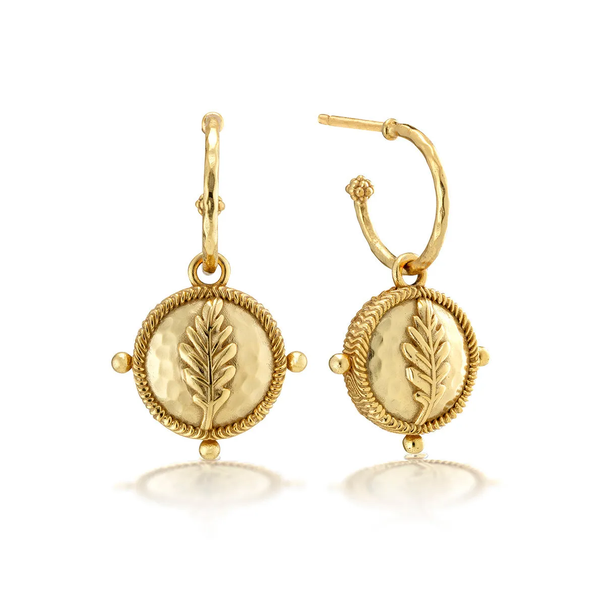 Forest Walk Oak Leaf Earrings with Double Sided Charm - Teak/Gold sold by Capucine De Wulf product image thumbnail 4