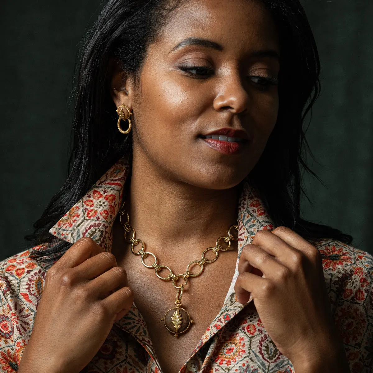 Forest Walk Oak Leaf Earrings - Teak sold by Capucine De Wulf product image thumbnail 3