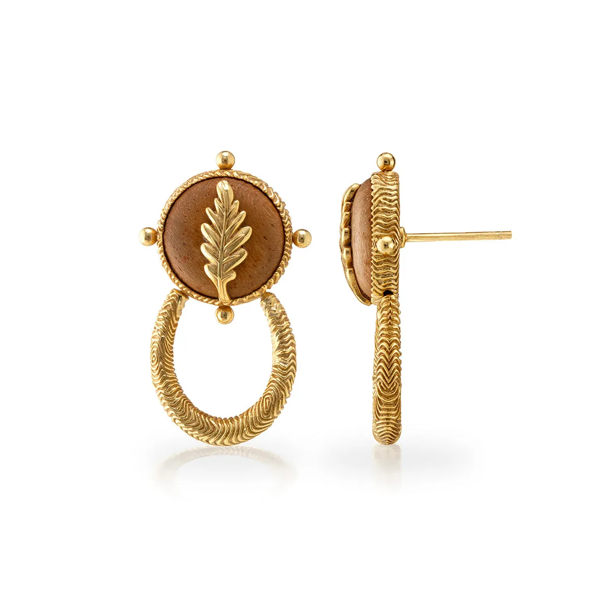 Forest Walk Oak Leaf Earrings - Teak sold by Capucine De Wulf product image thumbnail 5