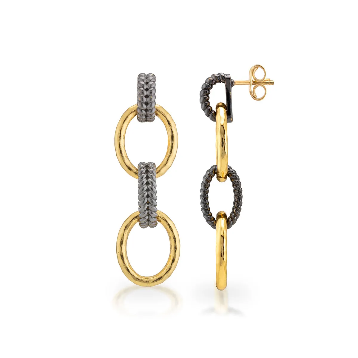 Cleopatra Regal Double Link Earrings - Gold/Midnight sold by Capucine De Wulf product image thumbnail 5