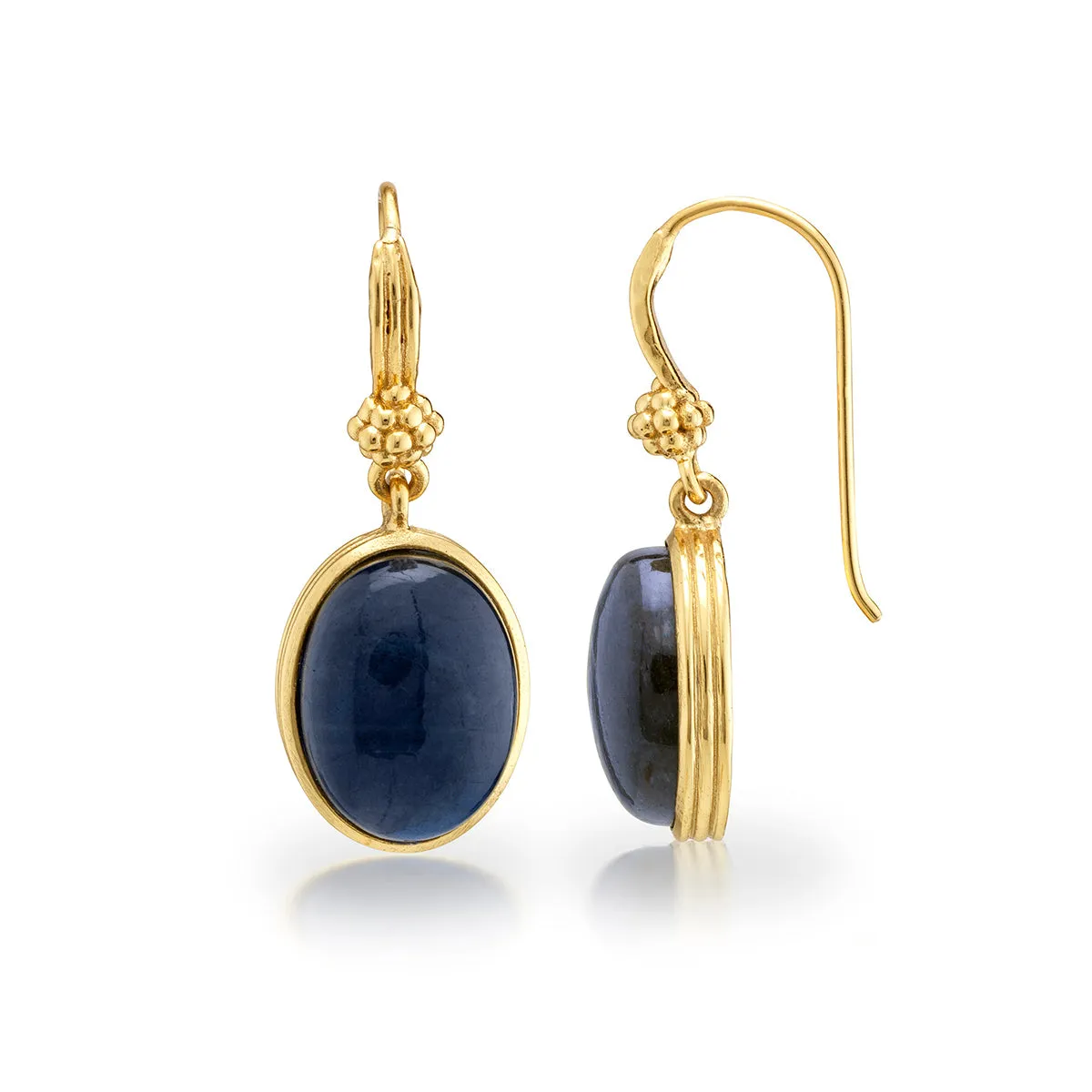 Cleopatra Oval Drop Earrings - Blue Labradorite sold by Capucine De Wulf product image thumbnail 5