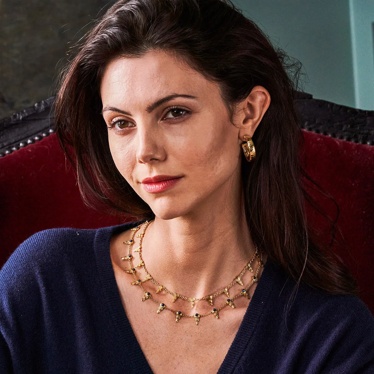 Cleopatra Ra Necklace, 16"+2" - Gold sold by Capucine De Wulf product image thumbnail 4