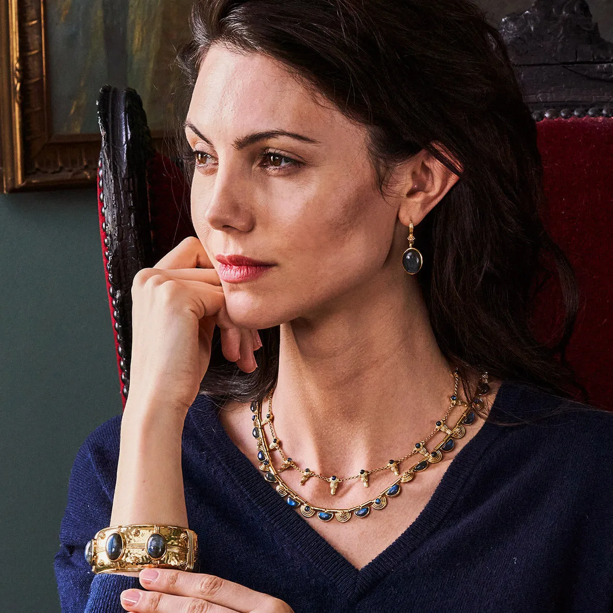 Cleopatra Ra Gem Necklace, 16"+2" - Blue Labradorite sold by Capucine De Wulf product image thumbnail 3