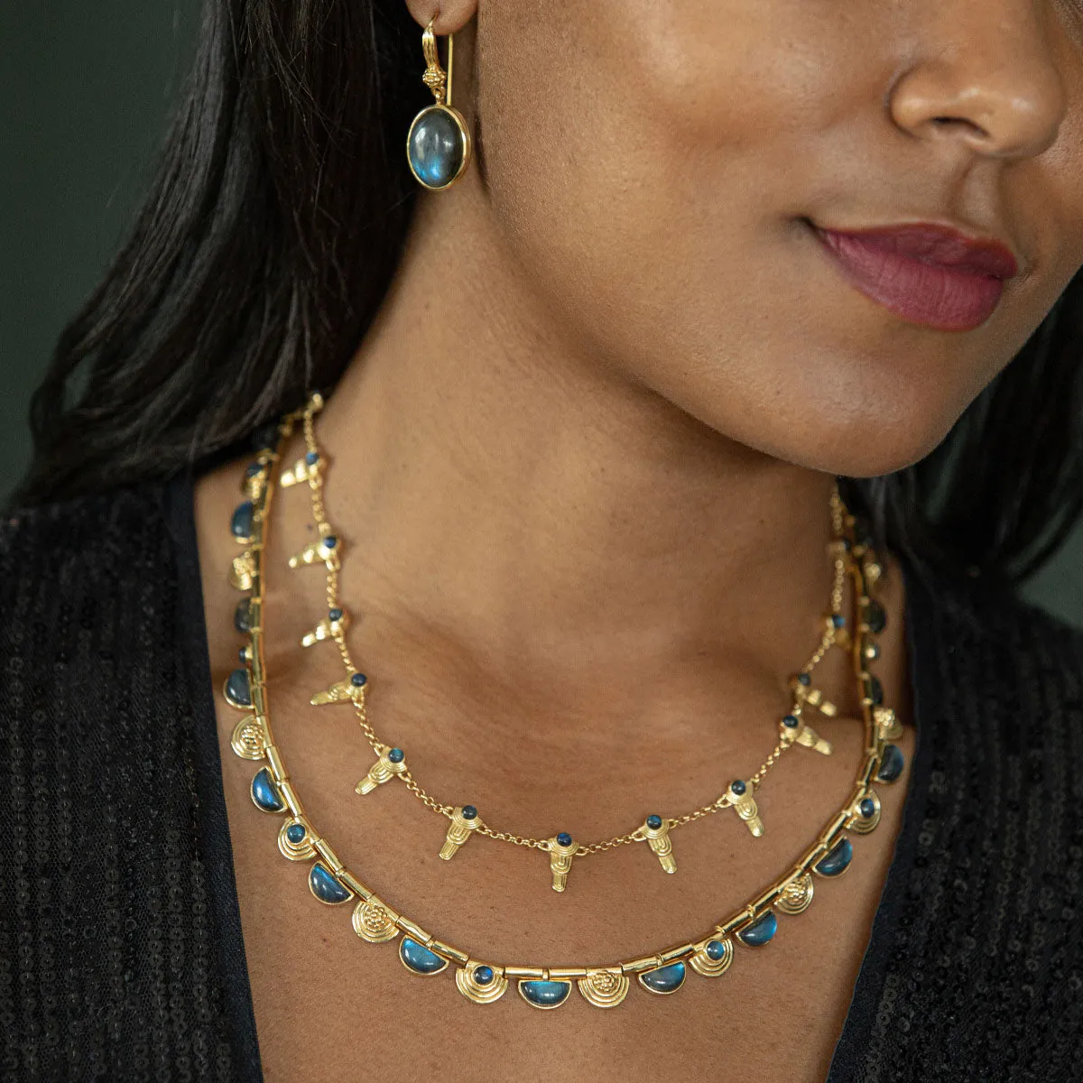 Cleopatra Riviere Necklace, 17"+2" - Blue Labradorite sold by Capucine De Wulf product image thumbnail 2