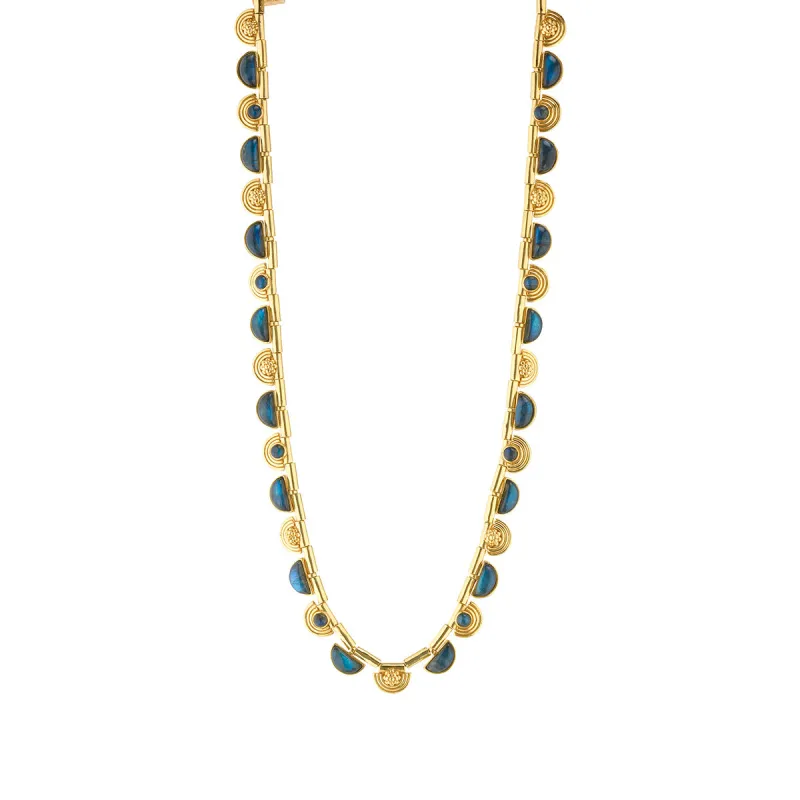 Cleopatra Riviere Necklace, 17"+2" - Blue Labradorite sold by Capucine De Wulf