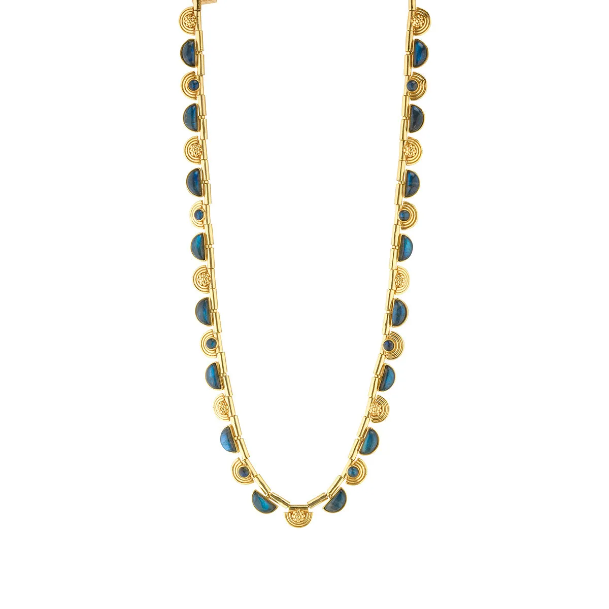 Cleopatra Riviere Necklace, 17"+2" - Blue Labradorite sold by Capucine De Wulf