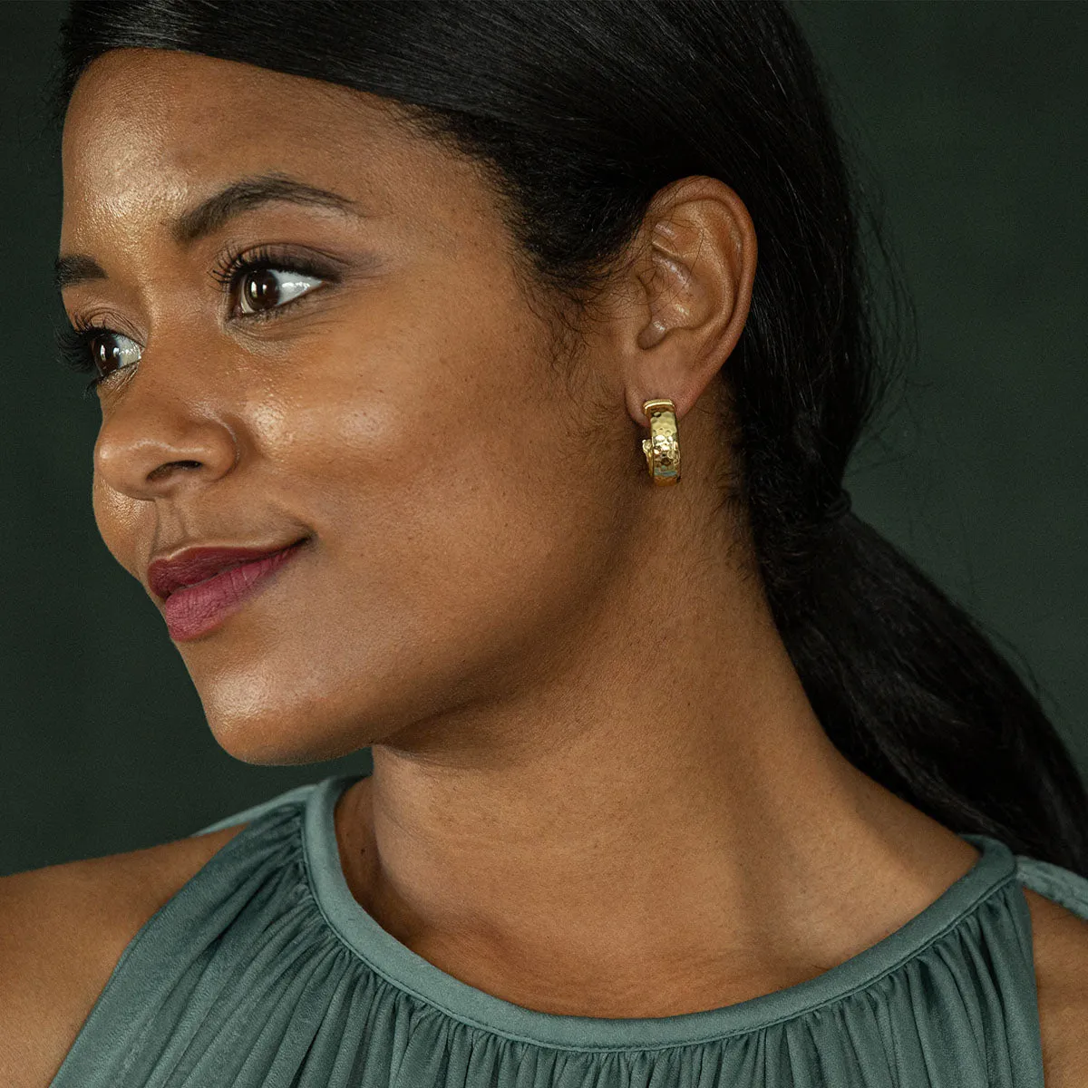 Cleopatra Classic Small Hoop Earrings - Gold sold by Capucine De Wulf product image thumbnail 3