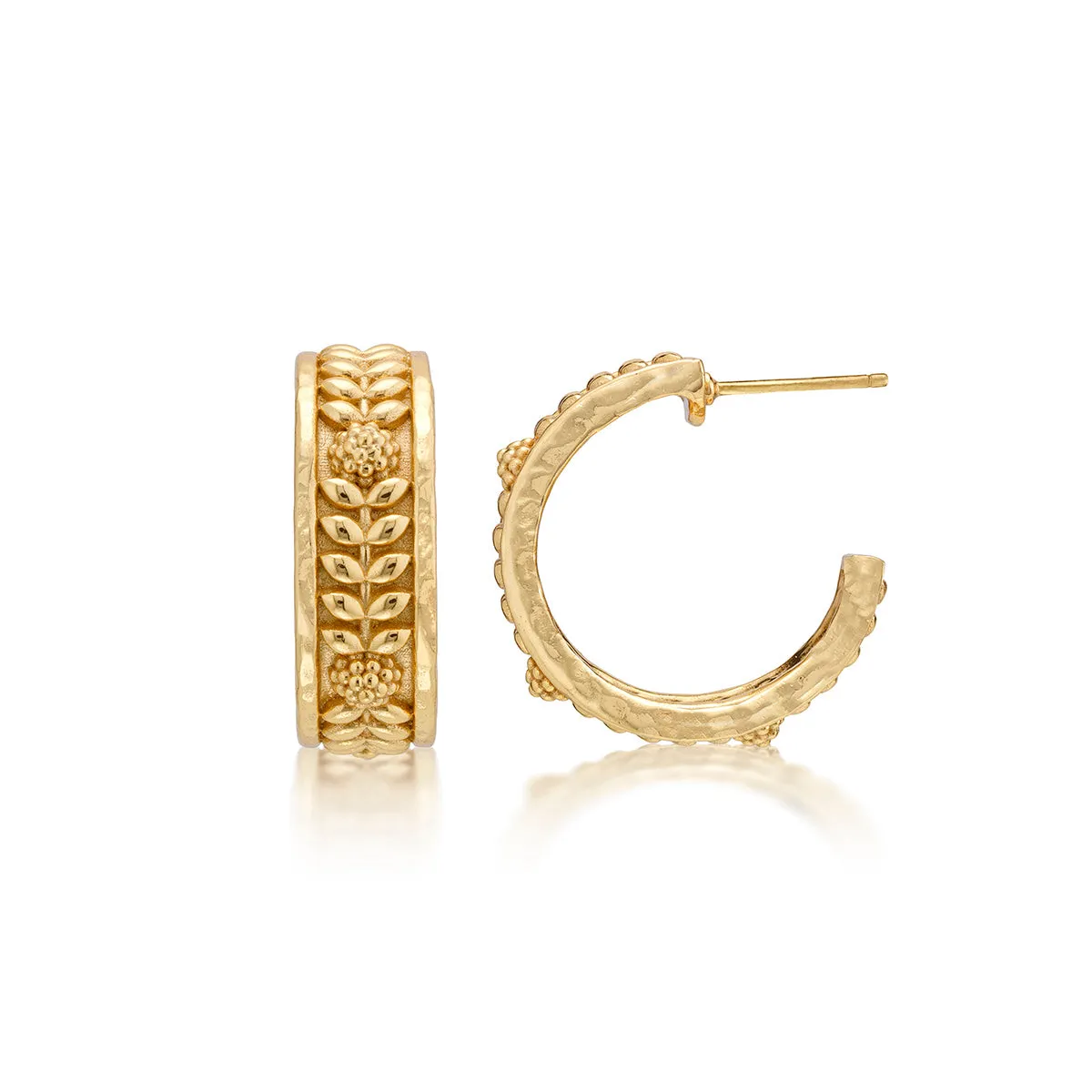 Berry Vine Small Hoop Earrings - Gold sold by Capucine De Wulf product image thumbnail 4