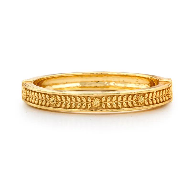 Berry Vine Hinged Bangle, S/M - Gold sold by Capucine De Wulf