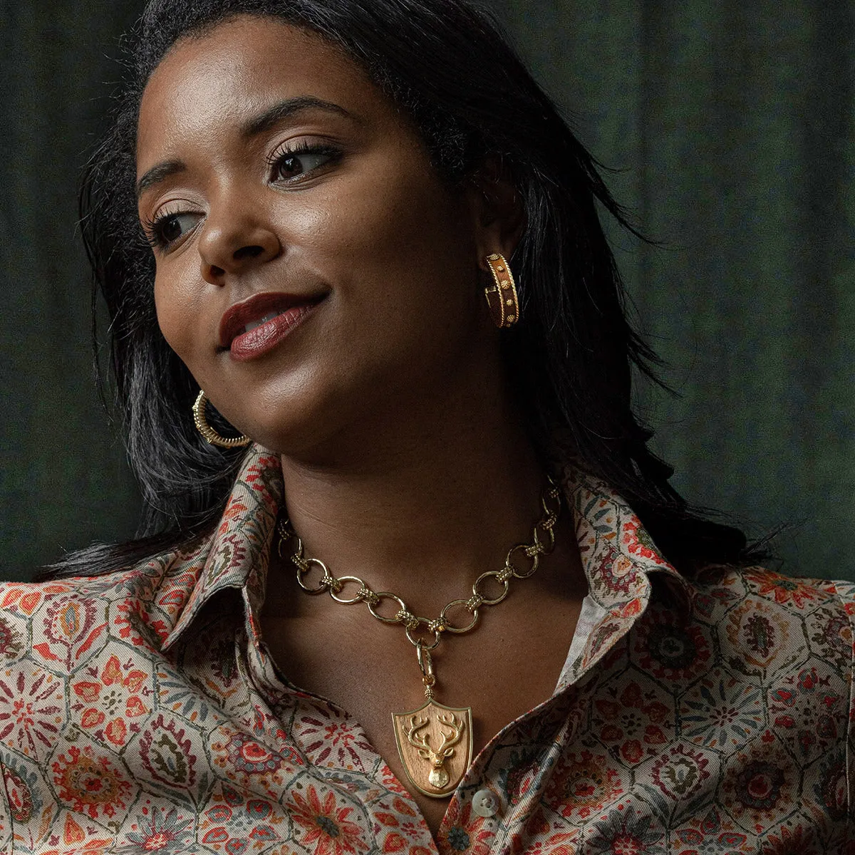 Berry Medium Hoop Earrings - Teak sold by Capucine De Wulf product image thumbnail 4