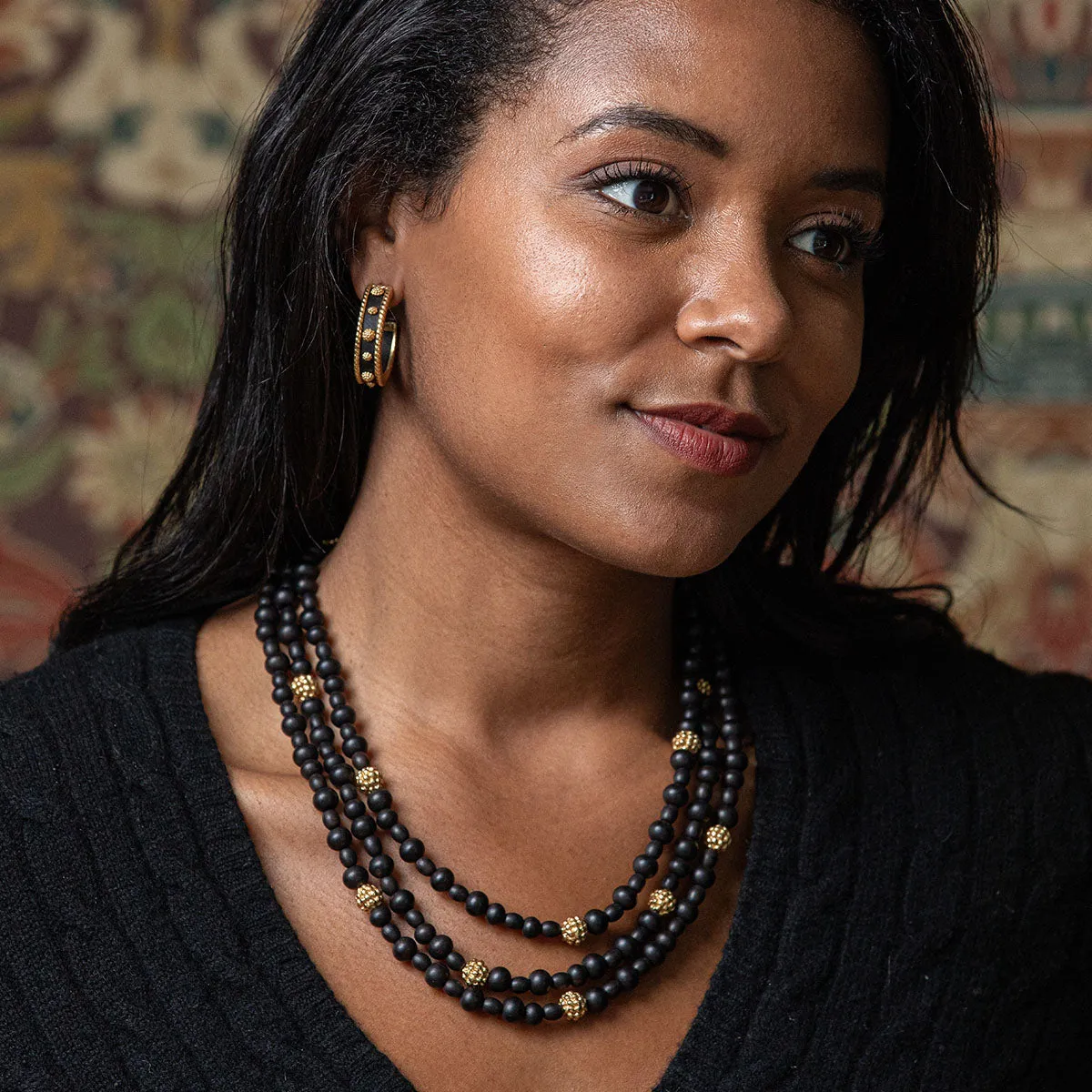 Berry Medium Hoop Earrings - Ebony sold by Capucine De Wulf product image thumbnail 3