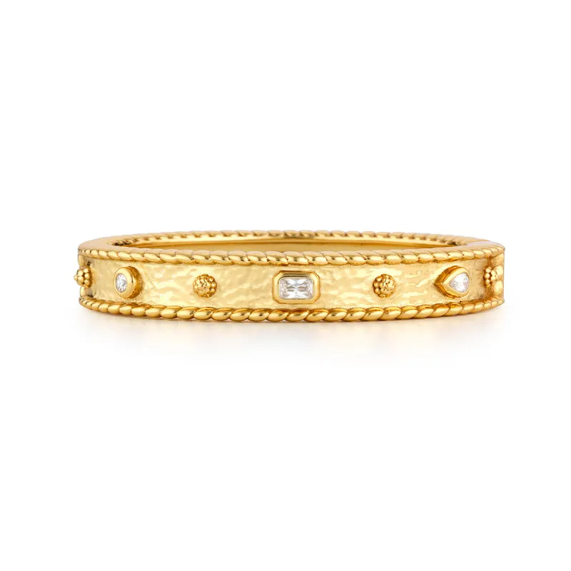 Berry Gem Hinged Bangle - Clear Cubic Zirconia sold by Capucine De Wulf