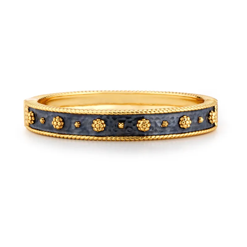 Berry Classic Hinged Bangle, S/M - Gold/Midnight sold by Capucine De Wulf
