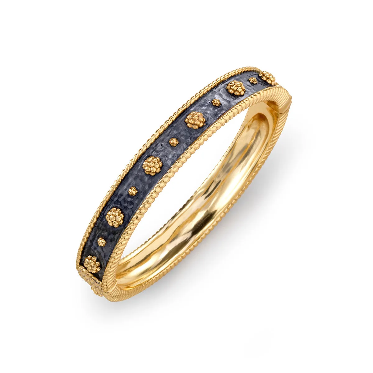 Berry Classic Hinged Bangle, S/M - Gold/Midnight sold by Capucine De Wulf product image thumbnail 5