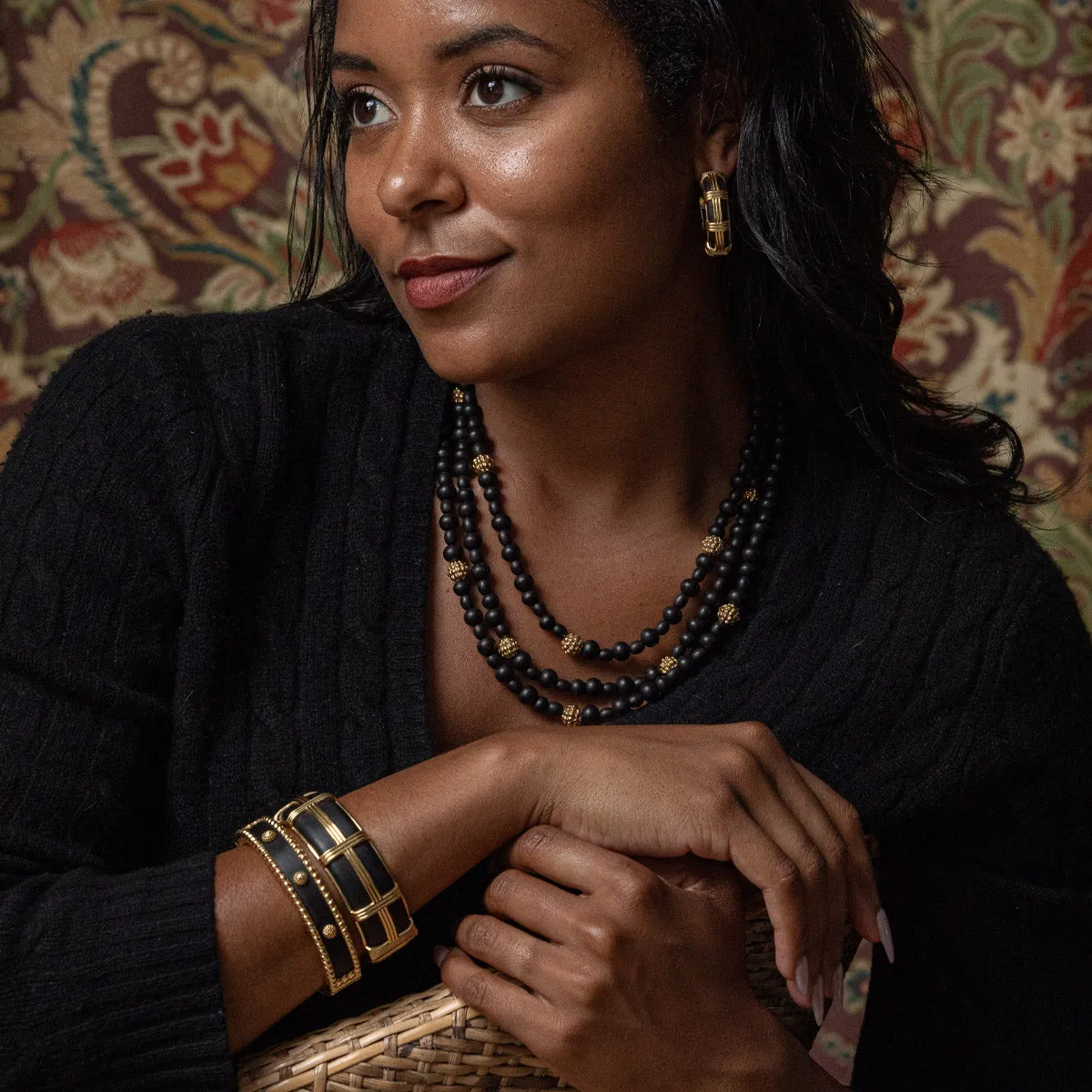 Berry Small Hinged Bangle - Ebony sold by Capucine De Wulf product image thumbnail 4