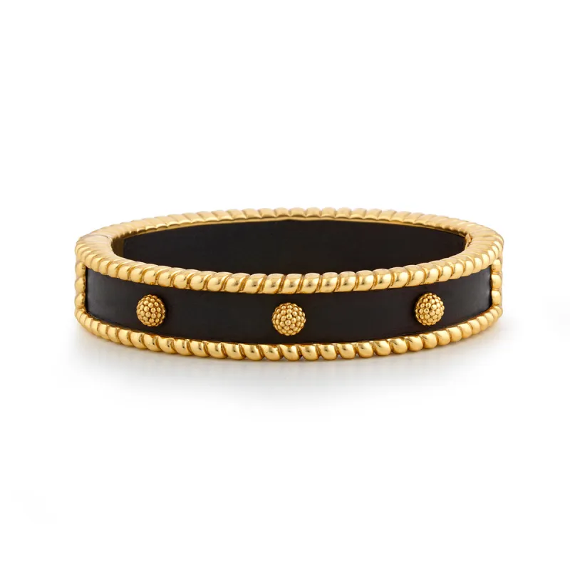 Berry Small Hinged Bangle - Ebony sold by Capucine De Wulf