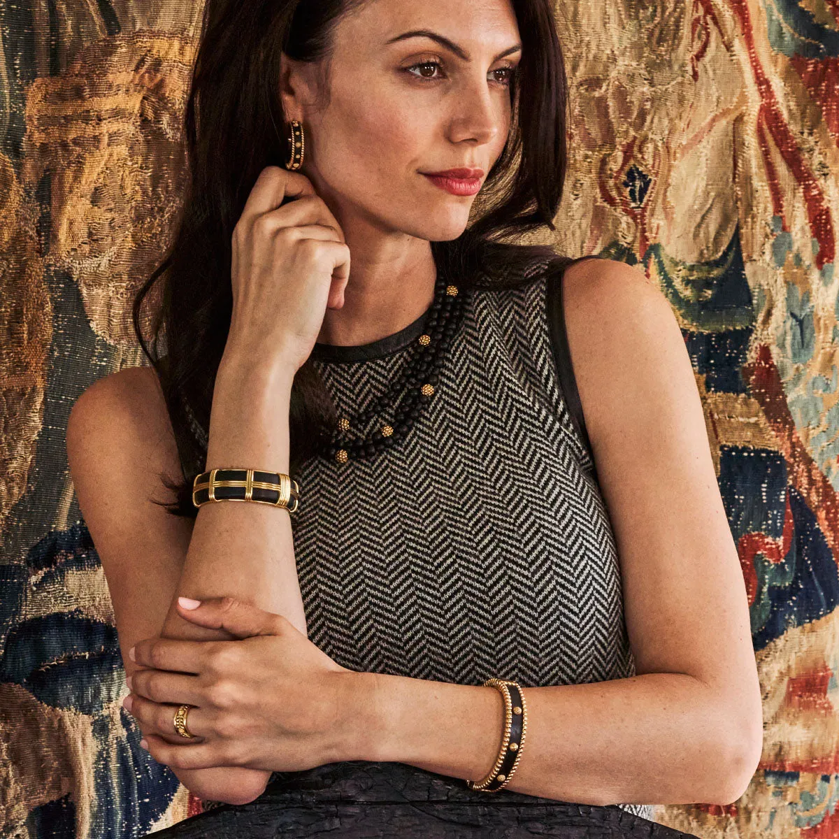 Berry Small Hinged Bangle - Ebony sold by Capucine De Wulf product image thumbnail 3