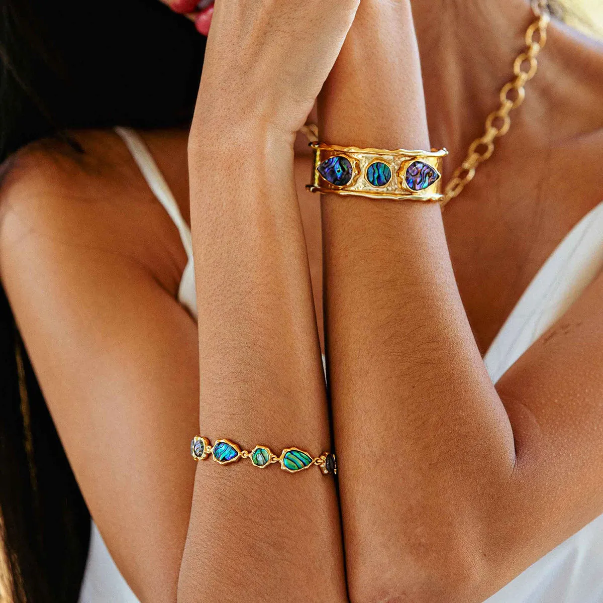 Aurora Link Bracelet, 7"+2'' - Abalone sold by Capucine De Wulf product image thumbnail 5
