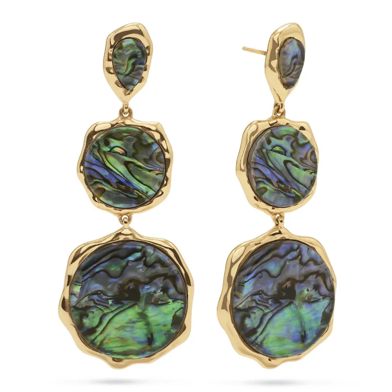 Aurora Triple Drop Post Earrings - Abalone sold by Capucine De Wulf