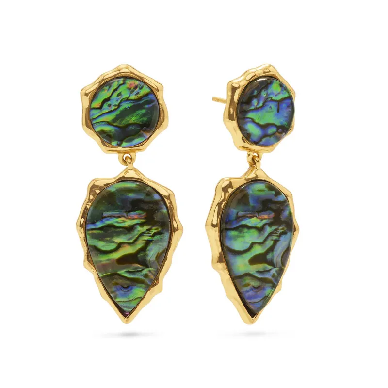 Aurora Double Drop Post Earrings - Abalone sold by Capucine De Wulf
