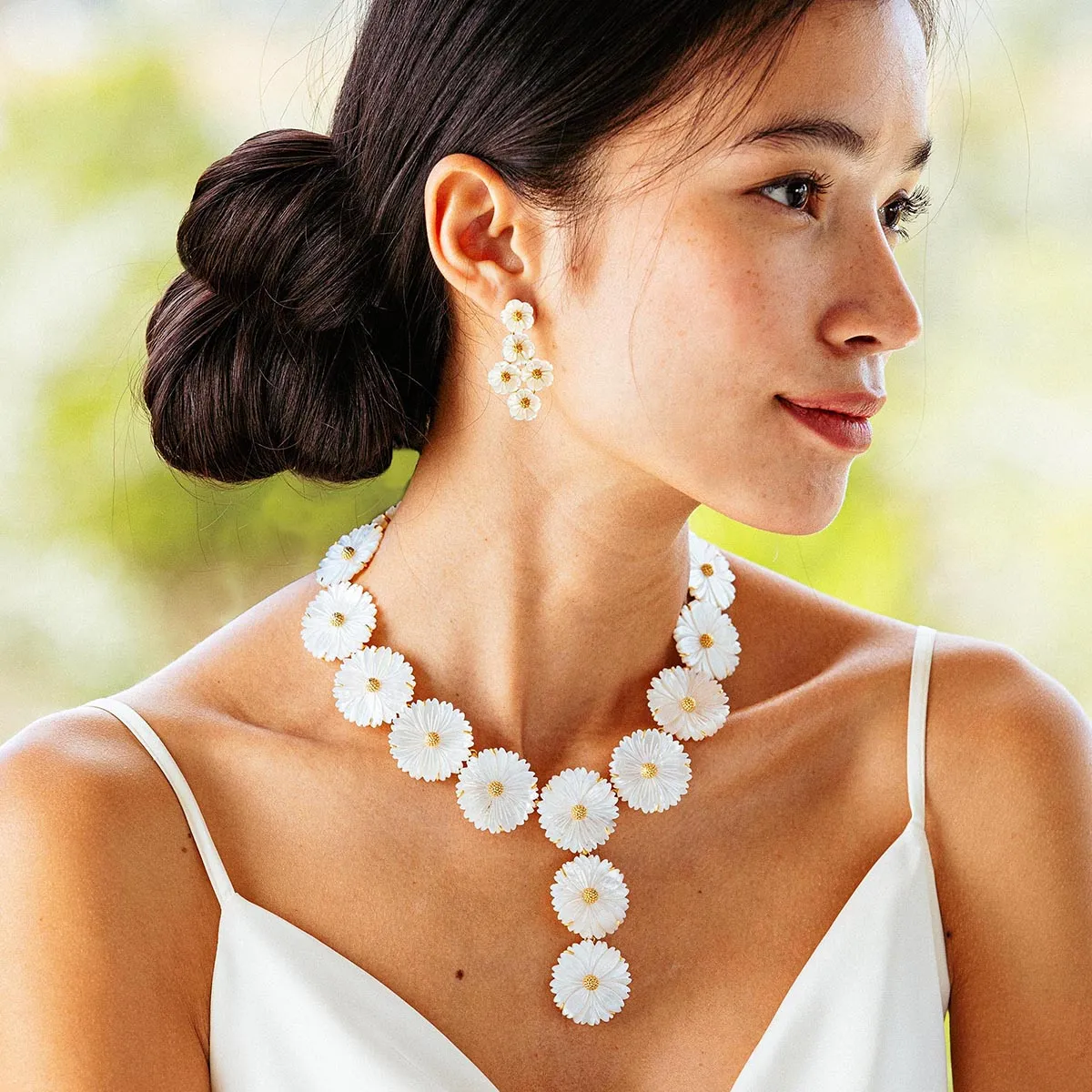 Mermaid Garden Floral Convertible Necklace, 16"+2'' - MOP sold by Capucine De Wulf product image thumbnail 2