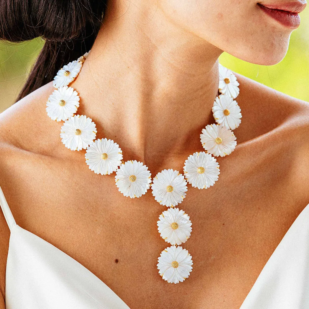 Mermaid Garden Floral Convertible Necklace, 16"+2'' - MOP sold by Capucine De Wulf product image thumbnail 3