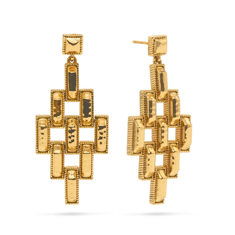 Pathway Post Drop Earrings - Gold sold by Capucine De Wulf