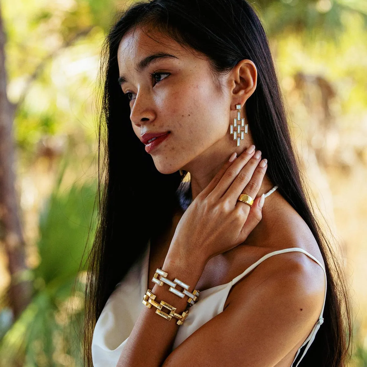 Pathway Post Drop Earrings - MOP sold by Capucine De Wulf product image thumbnail 2