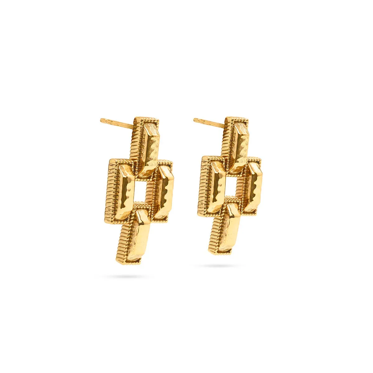 Pathway Post Small Link Earrings - Gold sold by Capucine De Wulf product image thumbnail 5