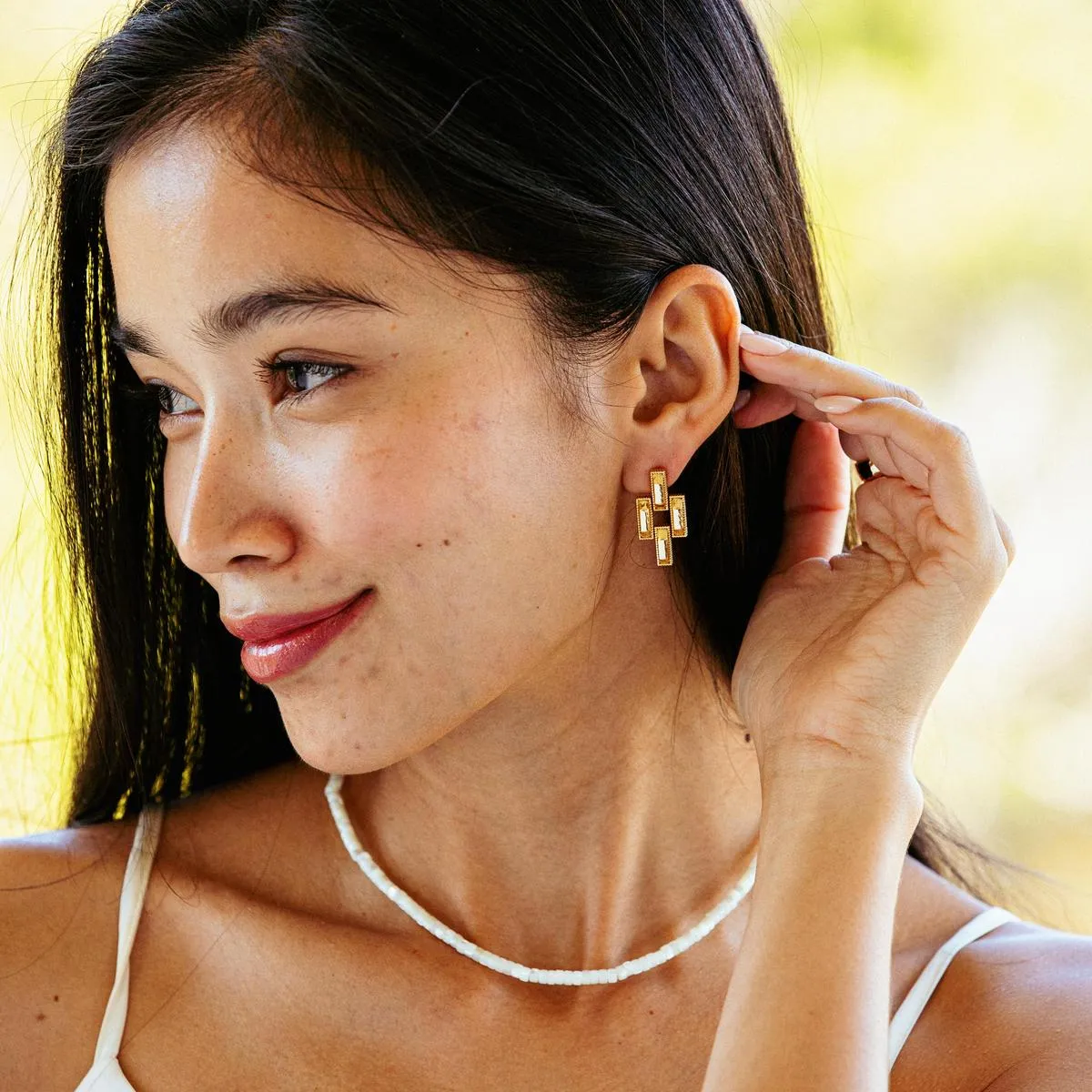 Pathway Post Small Link Earrings - Gold sold by Capucine De Wulf product image thumbnail 2