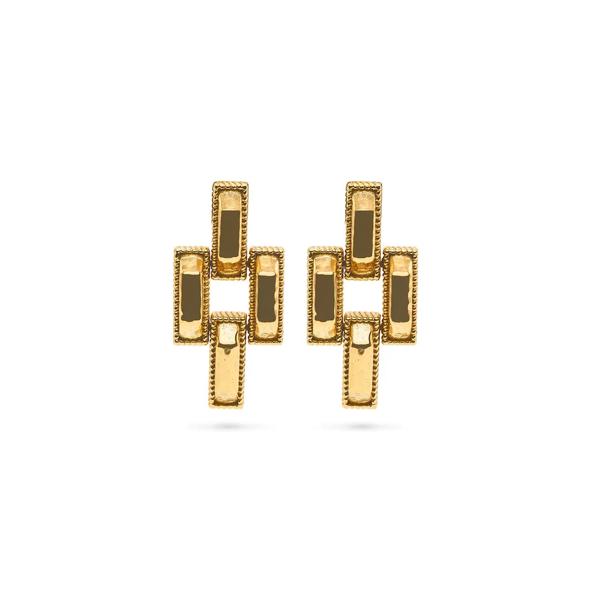 Pathway Post Small Link Earrings - Gold sold by Capucine De Wulf product image thumbnail 4