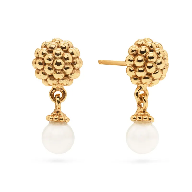 Berry Drop Stud Earrings - Pearl sold by Capucine De Wulf