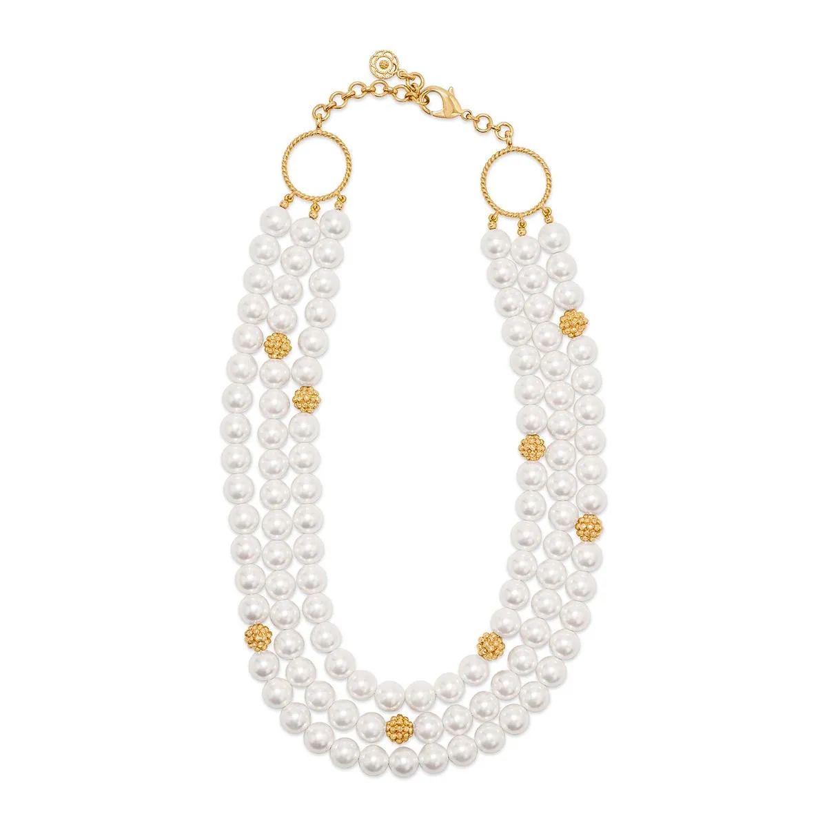 Bead Triple Strand Necklace, 18"+2'' - Pearl sold by Capucine De Wulf