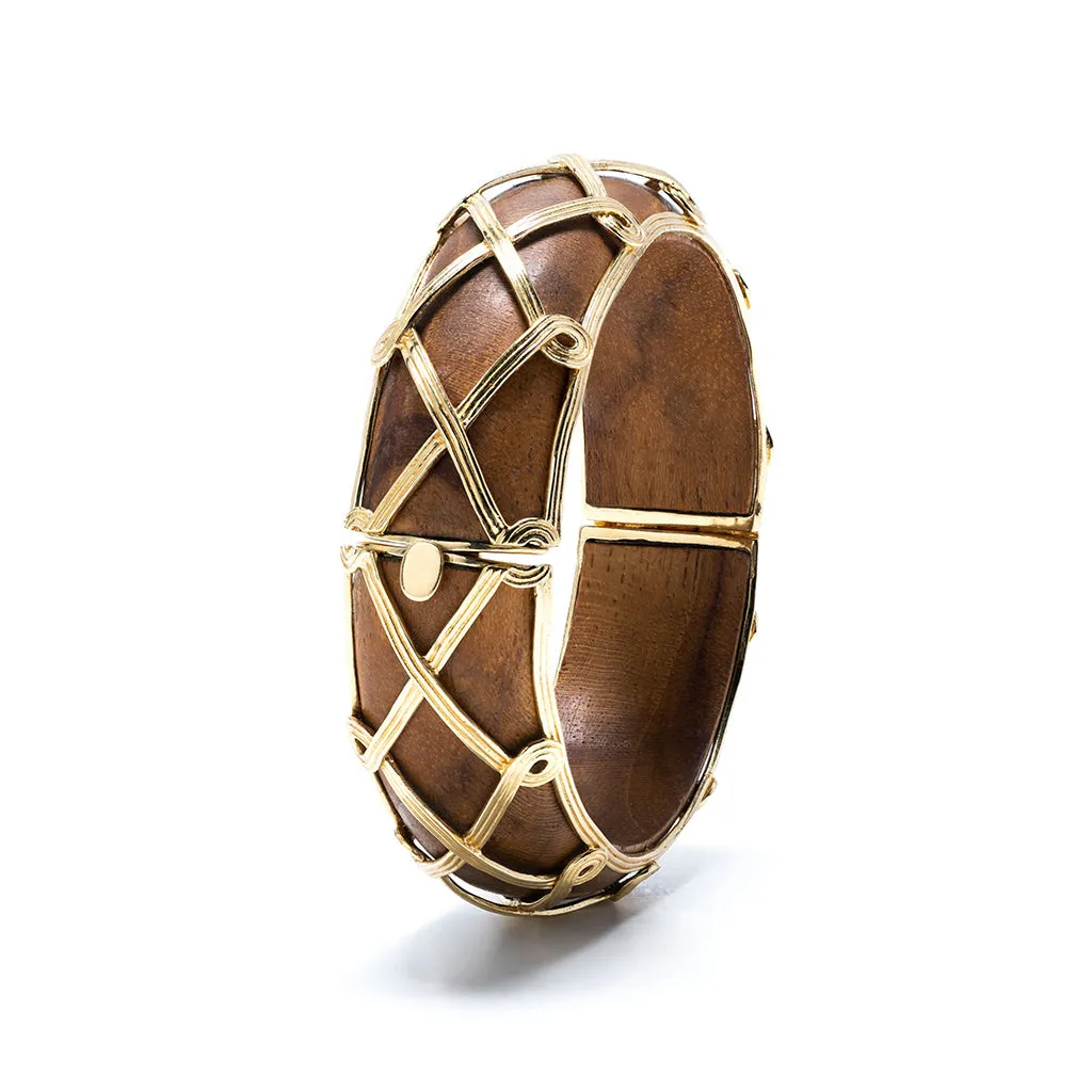 Earth Goddess Hinged Bangle - Teak sold by Capucine De Wulf product image thumbnail 5
