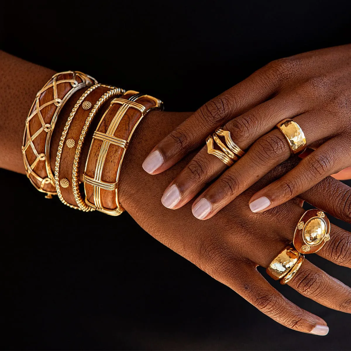 Earth Goddess Hinged Bangle - Teak sold by Capucine De Wulf product image thumbnail 3