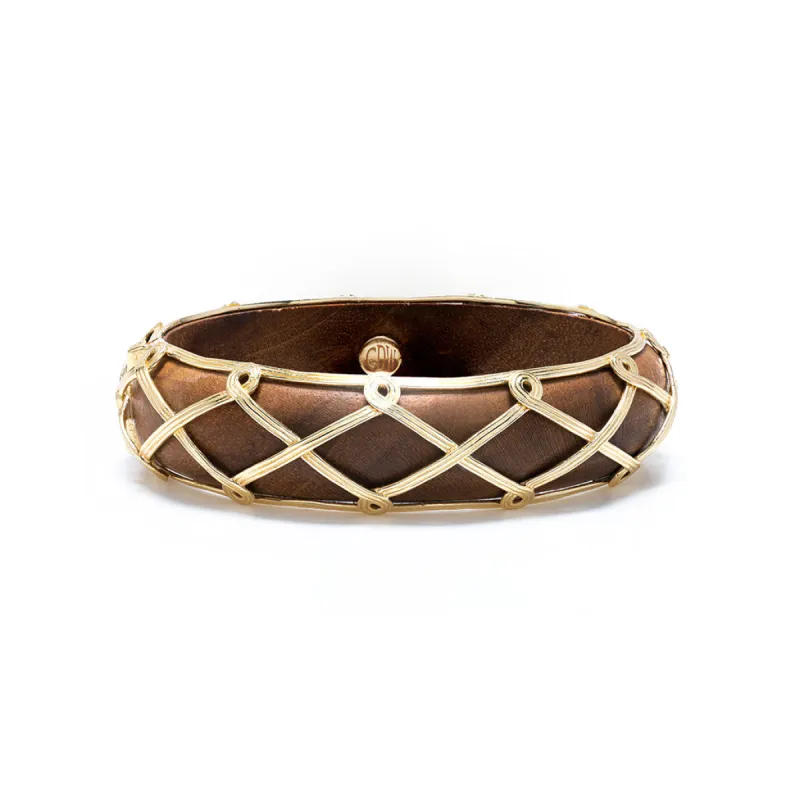 Earth Goddess Hinged Bangle - Teak sold by Capucine De Wulf