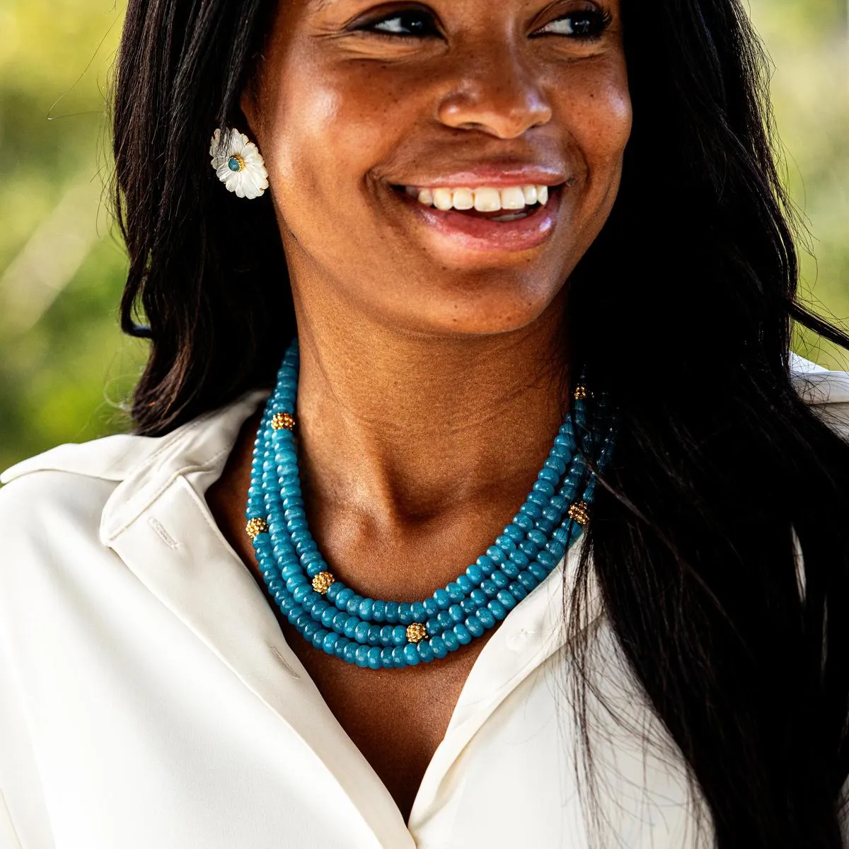 Berry & Bead Triple Strand Necklace, 18"+2" - Ocean Jade sold by Capucine De Wulf product image thumbnail 2