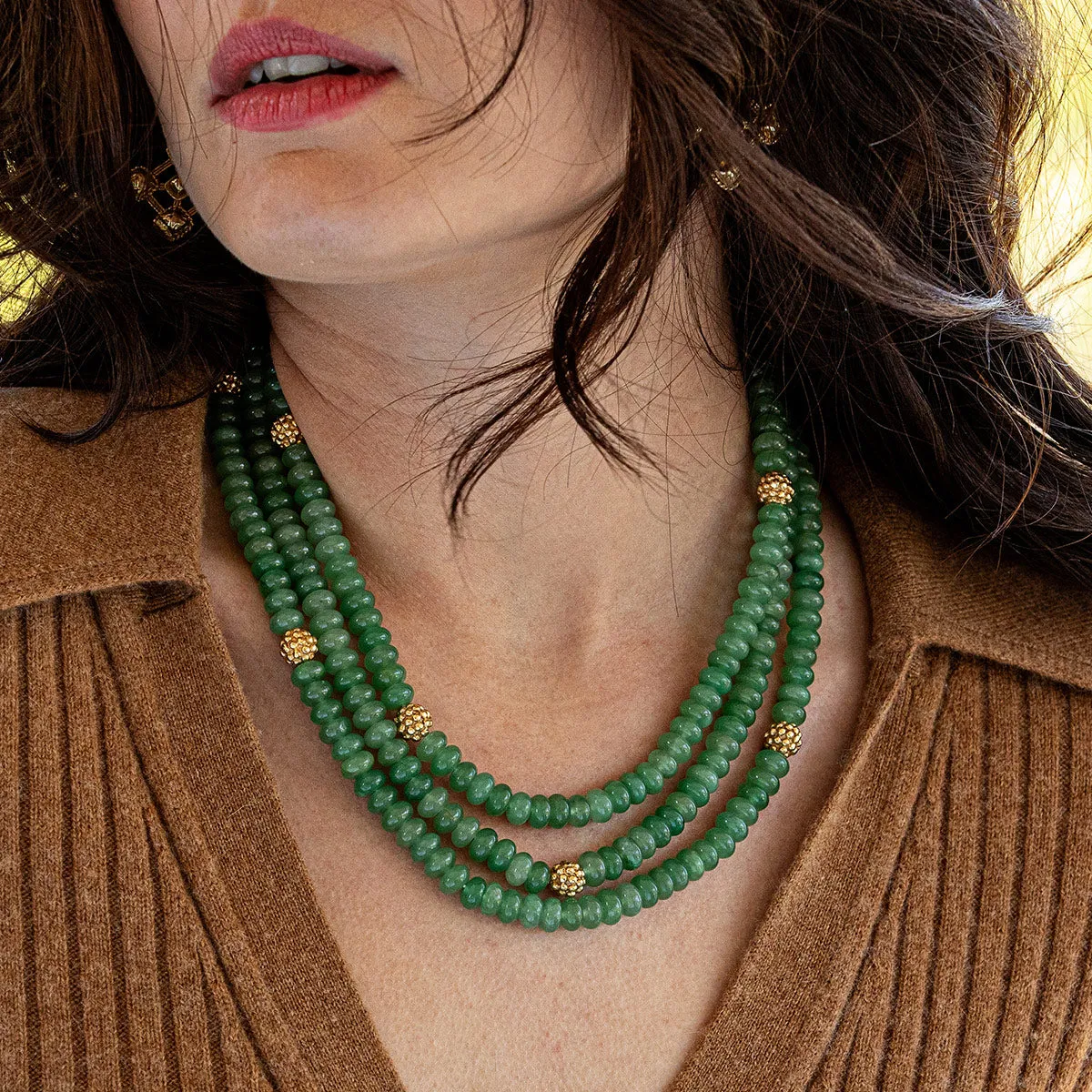 Berry & Bead Triple Strand Necklace, 18"+2" - Meadow Jade sold by Capucine De Wulf product image thumbnail 2