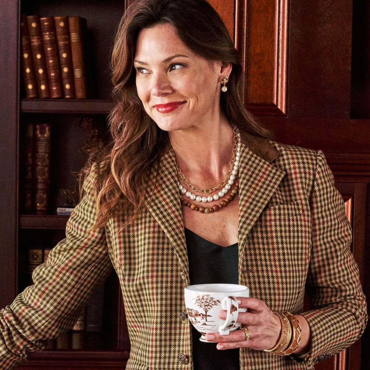 Earth Goddess Necklace, 18"+2" - Teak/Pearls sold by Capucine De Wulf product image thumbnail 2