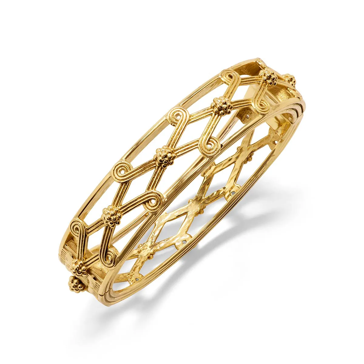 Monique Lattice Hinged Bangle - Gold sold by Capucine De Wulf product image thumbnail 5