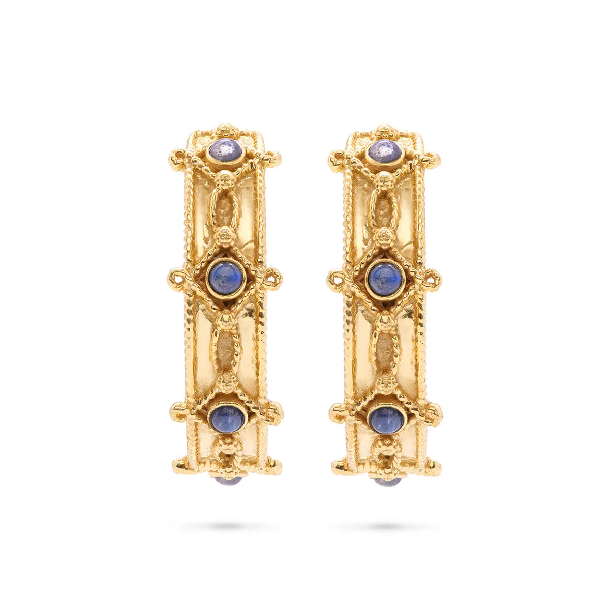 Victoria Hoop Earrings - Gold/Blue Labradorite sold by Capucine De Wulf product image thumbnail 3