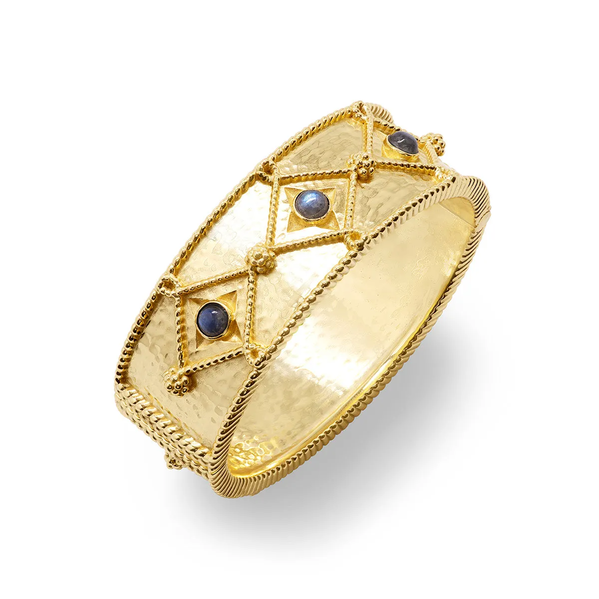 Victoria Hinged Bangle - Gold/Blue Labradorite sold by Capucine De Wulf product image thumbnail 5