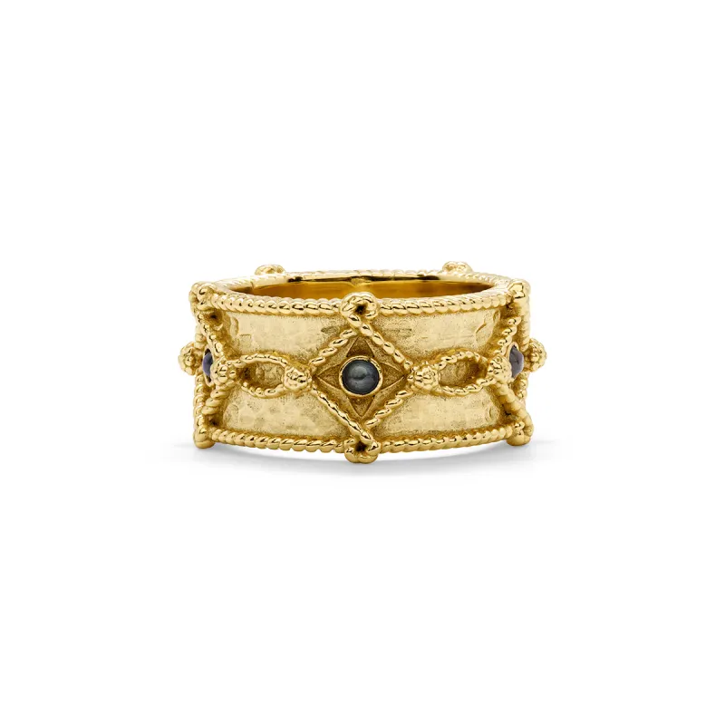 Victoria Ring Band - Gold/Blue Labradorite made by Capucine De Wulf