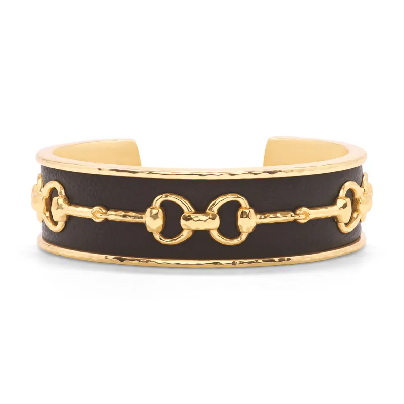 Equestrian Snaffle Bit Cuff - Vegan Espresso Leather sold by Capucine De Wulf