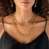 Cleopatra Grande Link Necklace, 16"+2'' - Gold sold by Capucine De Wulf