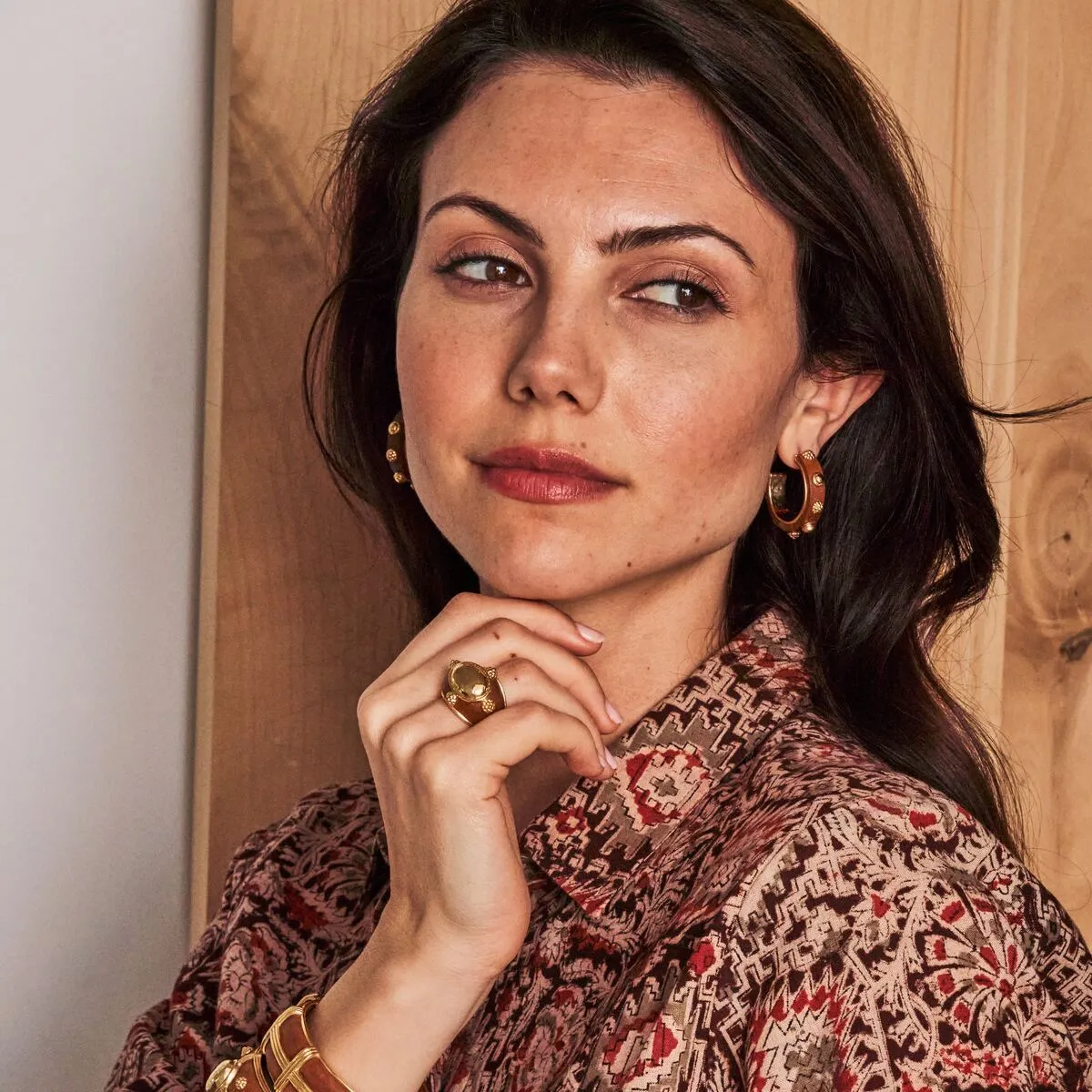 Gaia Hoop Earrings - Teak sold by Capucine De Wulf product image thumbnail 2