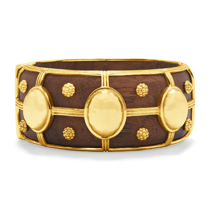 Gaia Grande Hinged Bangle - Teak sold by Capucine De Wulf
